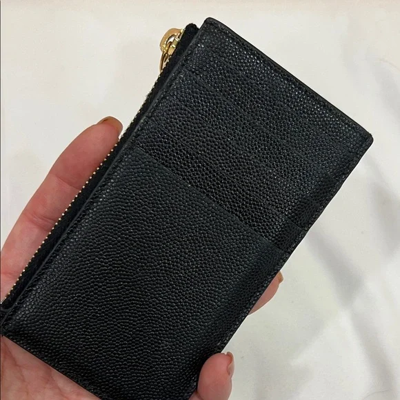 Saint Laurent Black Wallet with Gold Logo - Picture 3 of 4